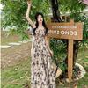 Beautiful and stunning suspender dress summer 2026 new holiday style super fairy Mori floral high waist thin dress