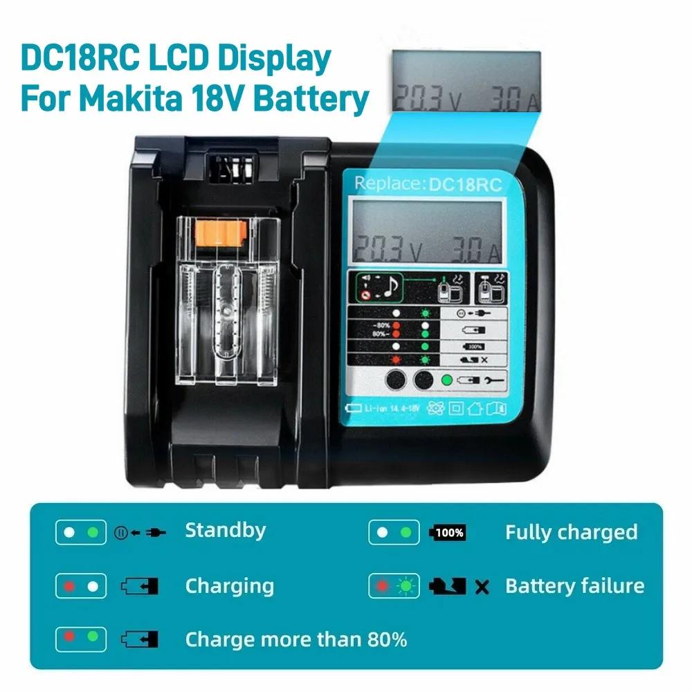 

DC18RC Li-ion Battery 3A Charger for 18V 14.4V BL1860B,BL1850B,BL1840,BL1830,BL1820,BL1415,BL1440 Power tool Charger EU