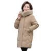New Down Jacket Mother Women's Clothing Medium and Old Winter Medium and Long Thickened Fox Fur Collar White Duck Down Jacket