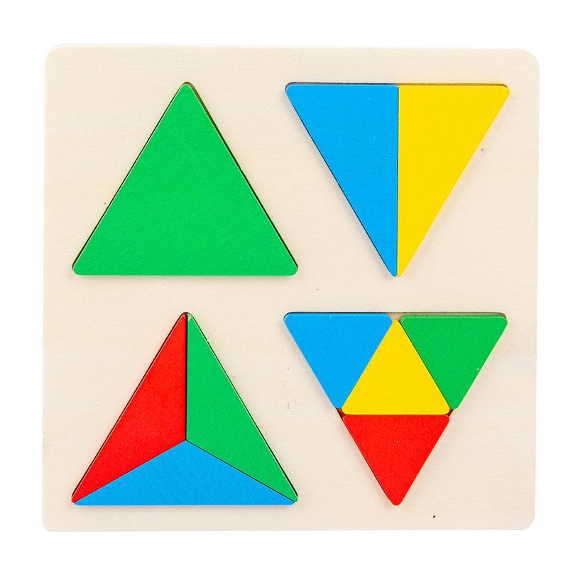 

Baby Educational Montessori Early Learning Kids Colorful Geometric Shape Wooden Puzzle Enlightenment and Cognition Wooden Jigsaw