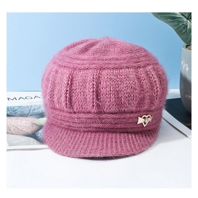 Nye luer for middelaldrende og eldre, ullluer for kvinner, luer til varm vinter, gamle dameluer i plysj, høst- og vinterstrikkeluer