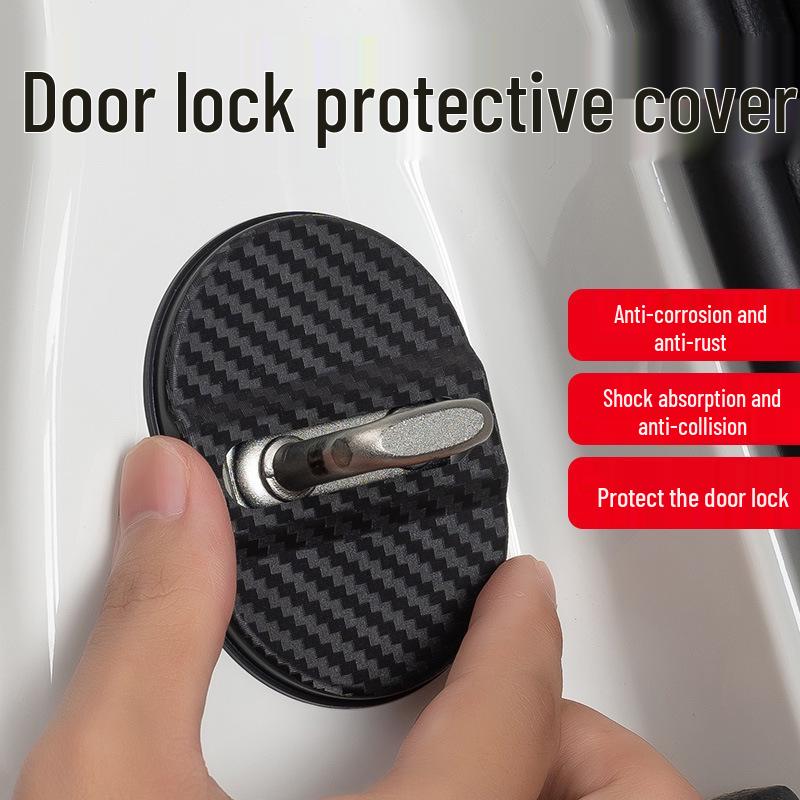 Cuscino Protettivo Universale per Serratura Portiera Auto - Ammortizzante, Anticollisione, Pad Spesso in Fibra di Carbonio