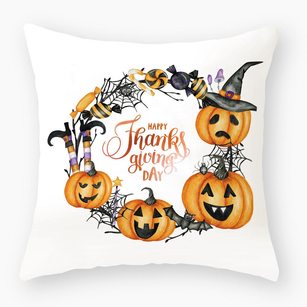 Home Products New Halloween Pillow Cover Nordic Letters Linen Sofa Cushion Office Cushion Cover