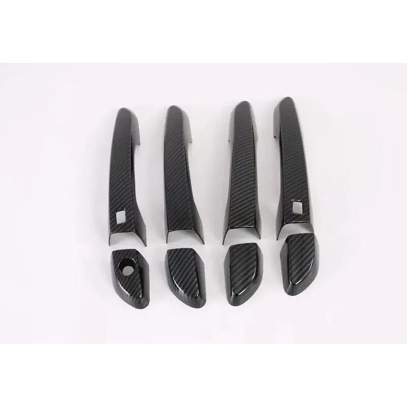 For Hyundai Tucson 2015 2016 2017 2018  Glossy Black Carbon Fiber Chrome Car Door Handle Cover Sticker Styling Accessories