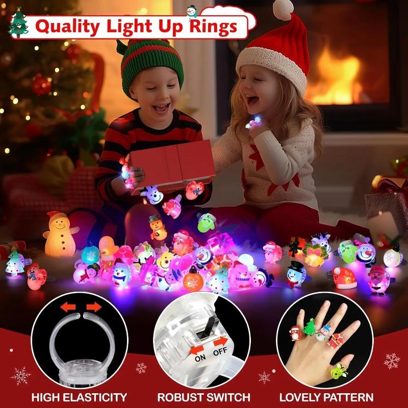 Halloween Light Up Glowing Rings Christmas Party Favors LED Rings Flashing Glowing Finger Rings Fun Props for Kids Adults