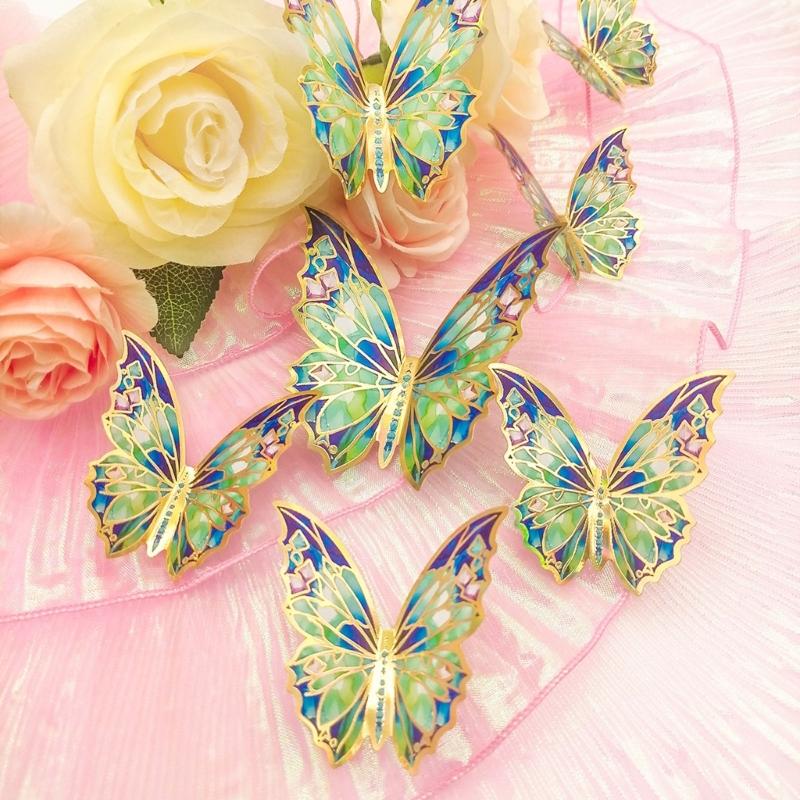 3D Butterfly Wall Decors 12Pcs Small Large 2Sizes Colorful Butterfly Decorations for Birthday Party Adhesive Stickers