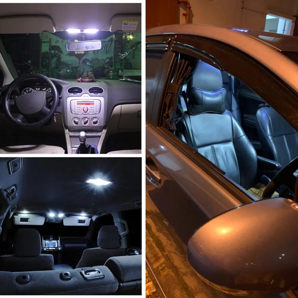 New 5Pcs/10Pcs Panel Led Dome Reading Light Map Lamp COB 15 SMD Car Interior Lights Auto Bulb W5W Festoon T10 Led Adapter