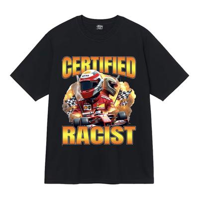 Professional Certified Racist Racing  T-Shirt Men's Fashion Short Sleeve T-shirts Cotton Casual Oversized T Shirt Streetwear