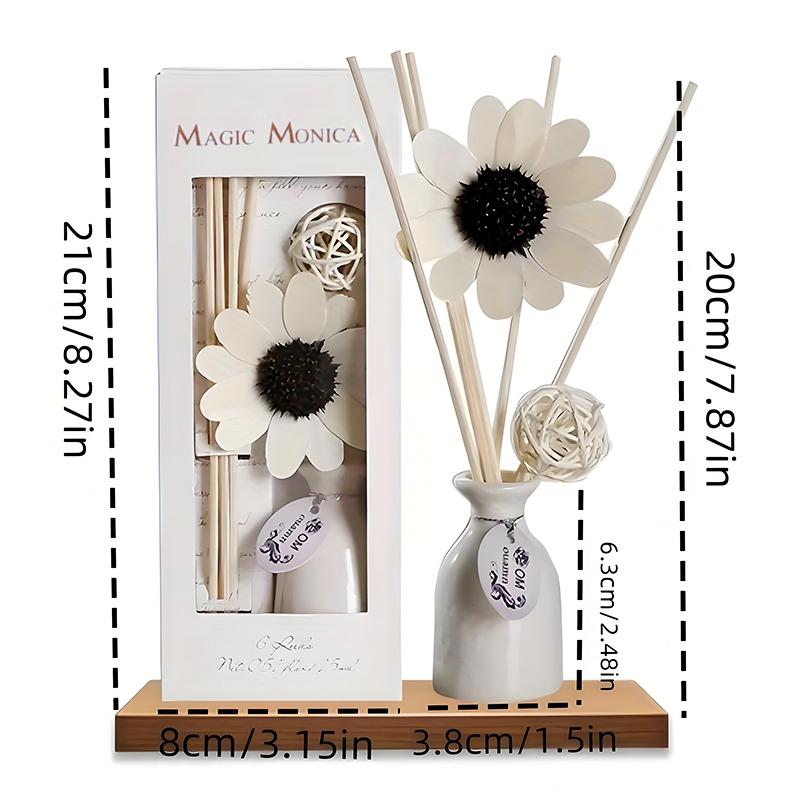 1PC Sunflower Diffusion Aromatherapy Perfume Ornament Home Ceramic Decoration Fragrance Gift Aroma Stick