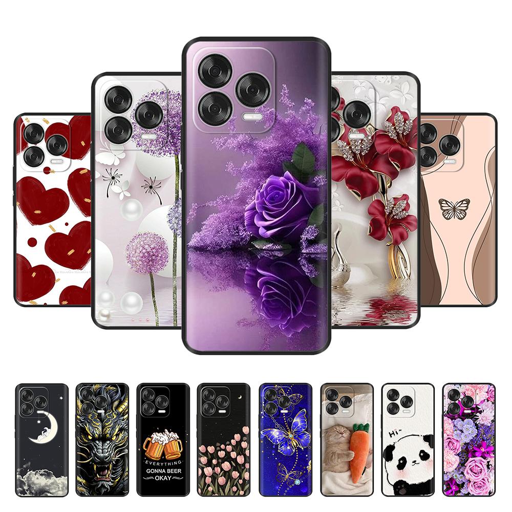 כיסוי טלפון מעוצב ל-ZTE Blade V70 דוגמאות פרחים צבעוניות כיסוי סיליקון TPU רך ל-ZTE nubia V70 Design / Blade V70 Vita