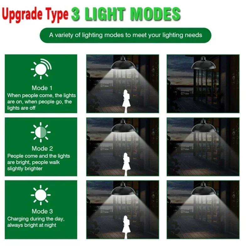 Solar Pendant Light with Remote Control - LED White/Warm Outdoor Chandelier for Camping and Garden