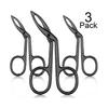 3 Packs Eyebrow Tweezers, Scissors Handle Shaped Eyebrow Straight Tip Tweezers Clip, Flat Tip Tweezers Hair Plucker-3pcs Elbow Black