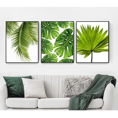Nordic Green Plant Poster Greenery Wall Picture Room Decoration Tropical Banana Leaf Fresh Palm Leaves Canvas Painting