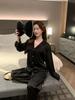 2026 Women's Luxury Ice Silk Lace Hollow Long Sleeve Pajama Set