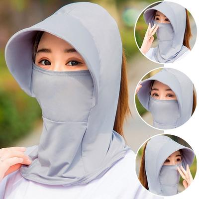 Fashion Anti-UV Ice Silk Sun Hat Wide Brim Quick Drying Sunscreen Hat Breathable Neck Face Protection Sunshade Cap Summer