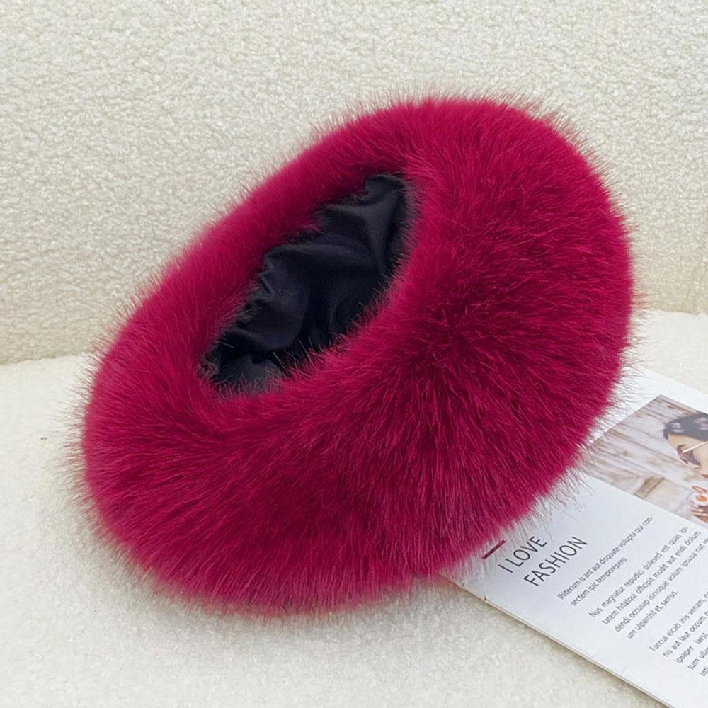 Winter Warm Faux Fur Bucket Hat for Women Fluffy Soft Thicken Plush Fisherman Hats Coldproof Windproof Skiing Fashion Panama Cap