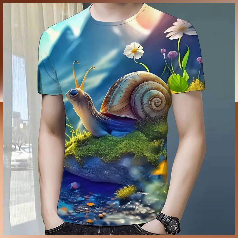 Men's Short Sleeved T-shirt Summer Hot Item Insect Butterfly Series High-end Digital 3D Printed Pattern 3D Three-dimensional Top