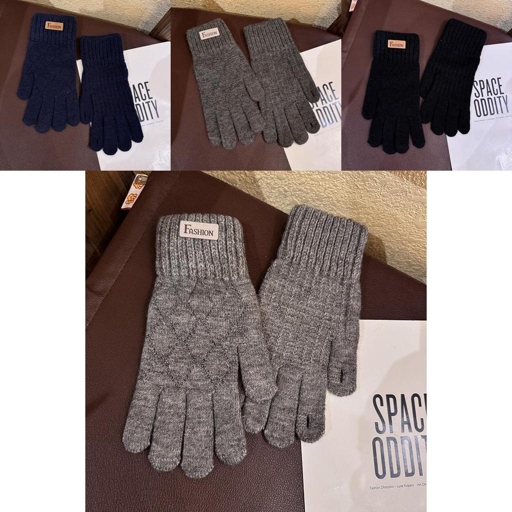 Winter Strick Herren Touchscreen Handschuhe Mit Atmungsaktiver Wolle Für Outdoor Radfahren