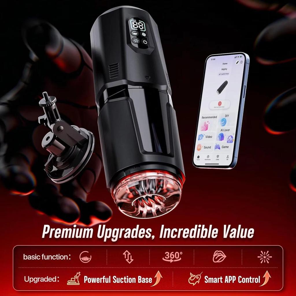 Male Sex Toys for Men - AI Sync Male Masturbator Stroker Adult Toys with 7 Thrusting & Rotating 7 Licking & Vibrating Modes  APP