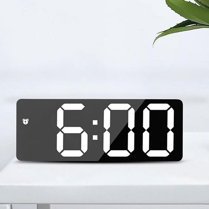 Led Mini Mirror Alarm Clock Electronic Digital Alarm Clock Digital Table Clock Room Desk Decorating Smart Small Tools Home