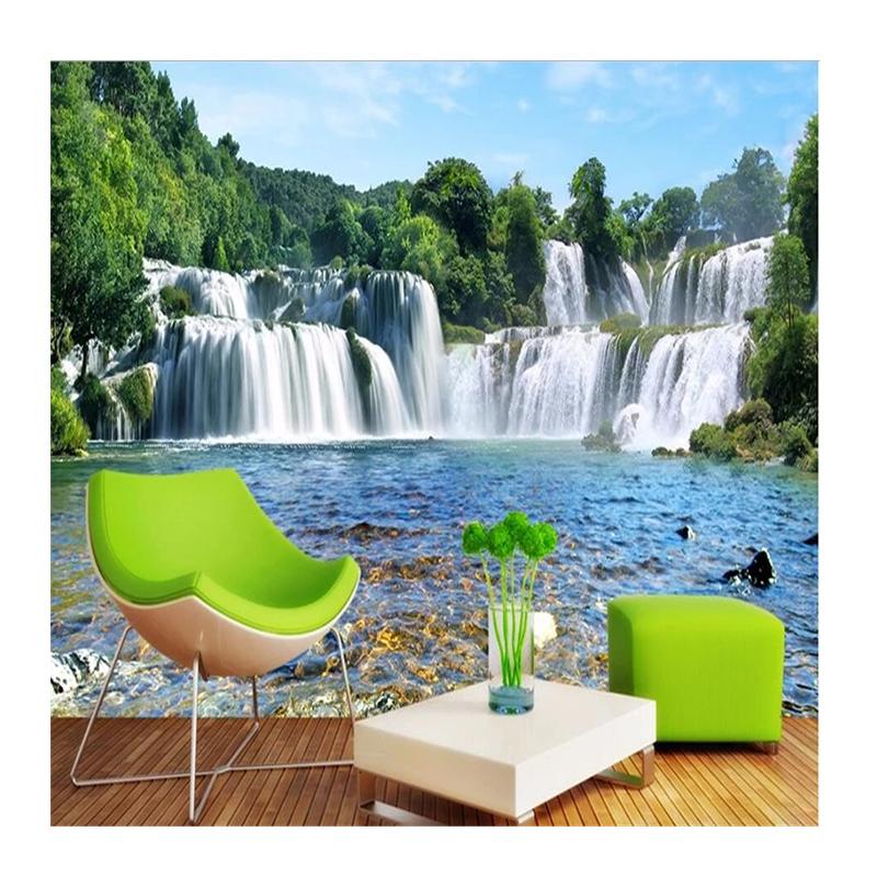 

Waterfall Wallpaper Water 3d Stereo Fresco Living Room Sofa Background Scenery Wallpaper 200 cm(W) x 140 cm(H)