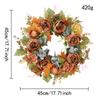 Wreath with Mixed Foliage Layered Silk Flower Autumn for Door, Entryway, Thanksgiving