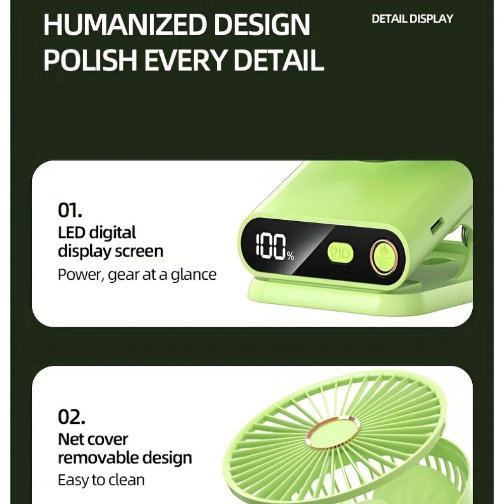 2000mAh Rechargeable Cordless Standing Fan with Digital Display,Auto Shake Operation, 5 Speed Adjustable Speeds, 90° Tiltable Head, Night Light