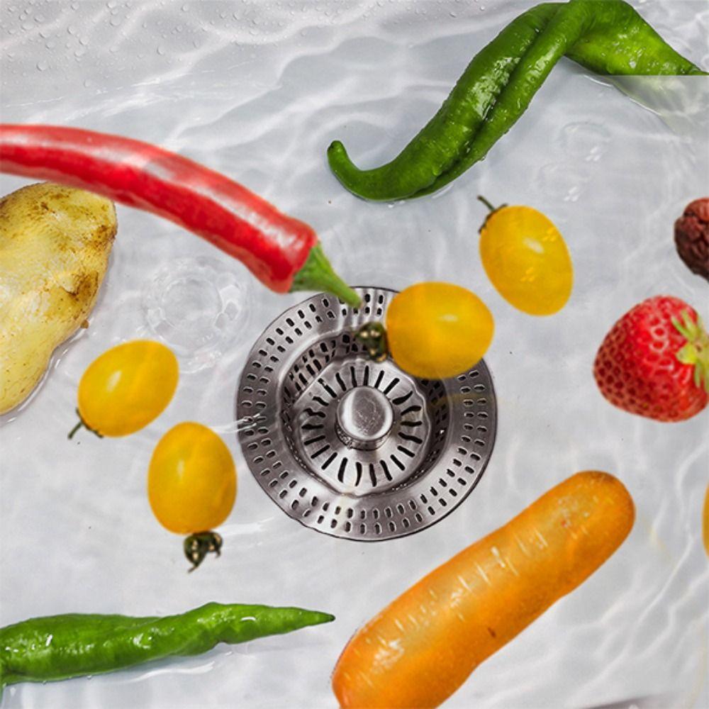 Abspringender 3-in-1 Küchenspülenablaufsieb Küchenspülenstöpsel für US-Standard 3-1/2" Ablauf