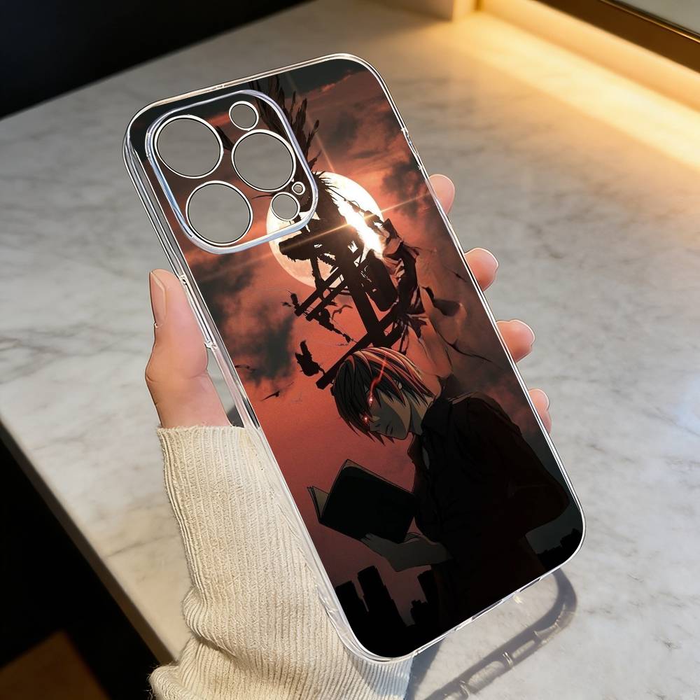 

Тетрадь смерти Кира Ягами Темное аниме Чехол для телефона для iPhone 17 16 15 14 13 12 11 Mini Pro Max Plus Прозрачная крышка iPhone16se4