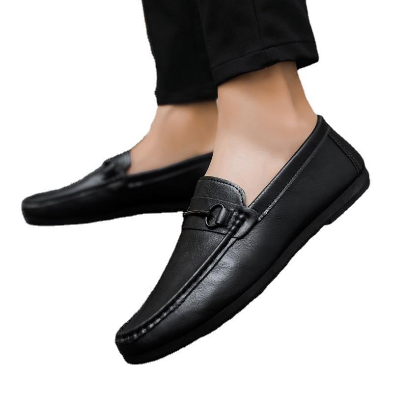 Zacht Leer Formele Kleding Voor Werk Lage Top Ademend Mode Slijtvast Trend Spirit Man Liefde Doudou Schoenen Zijn Licht Met Eén Pedaal