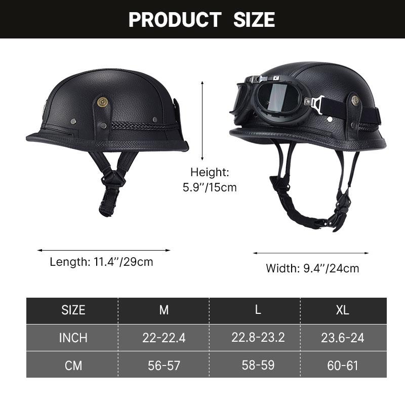 Germany Imported Helmet DOT German World War II Vintage Steel Helmets Motorcycle Half Helmet Leather Half Cover Locomotive