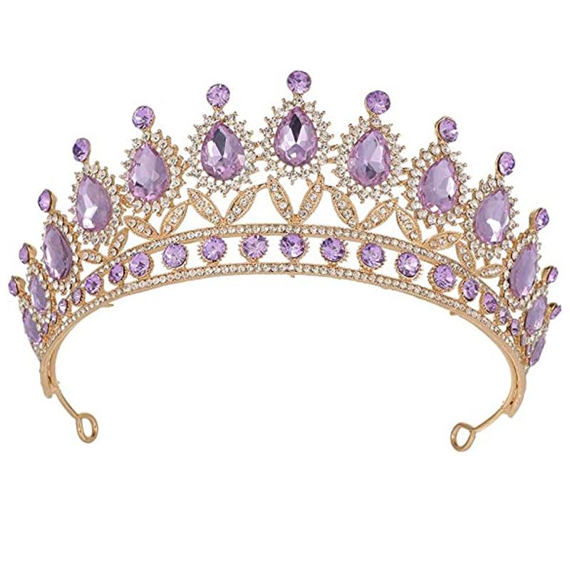 Brautkrone, Barock-Tropfen-Diamant-Prinzessinnenkrone, Performance-Geburtstags-Tiara, Hochzeitskleid-Zubehör