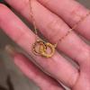 Vietnam Gold Interlocking Ring Necklace: Women's Light Luxury Clavicle Chain Pendant