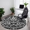 1pc Aztec Calendar Stone Office Round Area Rug, Under Office Chairs Bedroom Living Room Home Decor, Room Deco