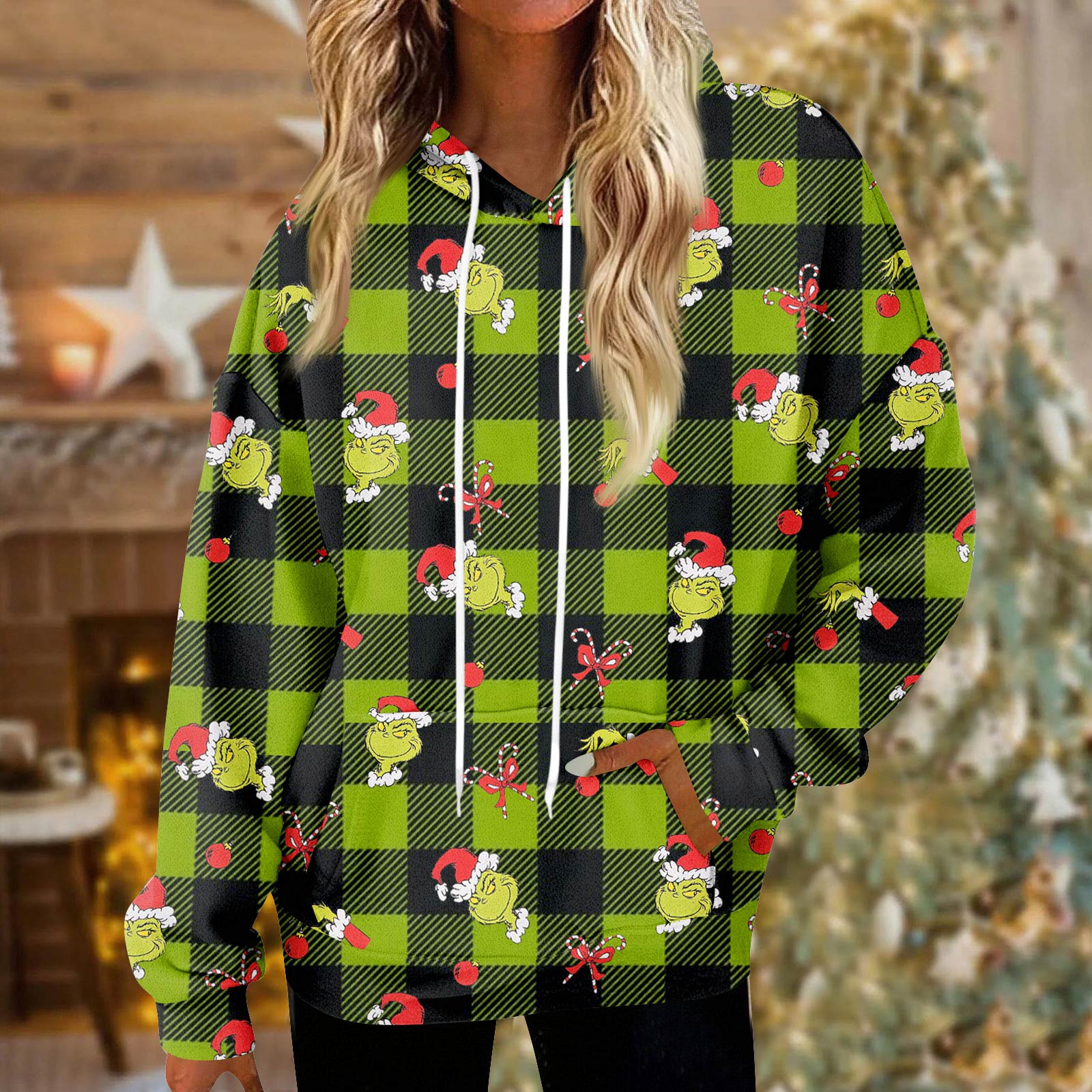 

Толстовки для женщин оверсайз зимние плюшевые милые свитшоты пуловер модная осенне-зимняя одежда L армия зеленый