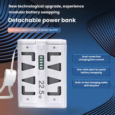 2×21700 Battery Case, 22.5W Fast-charging DIY Power Bank Kit, Supports One-click Battery Replacement