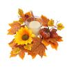 Rustic Fall Candle Decoration Rings Wreaths Artificial Maple Leaf Ring for Pillar Seasonal