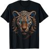 Tiger Sculpture Blue Eyes Animal Art Portrait Graphic Tiger T-Shirt