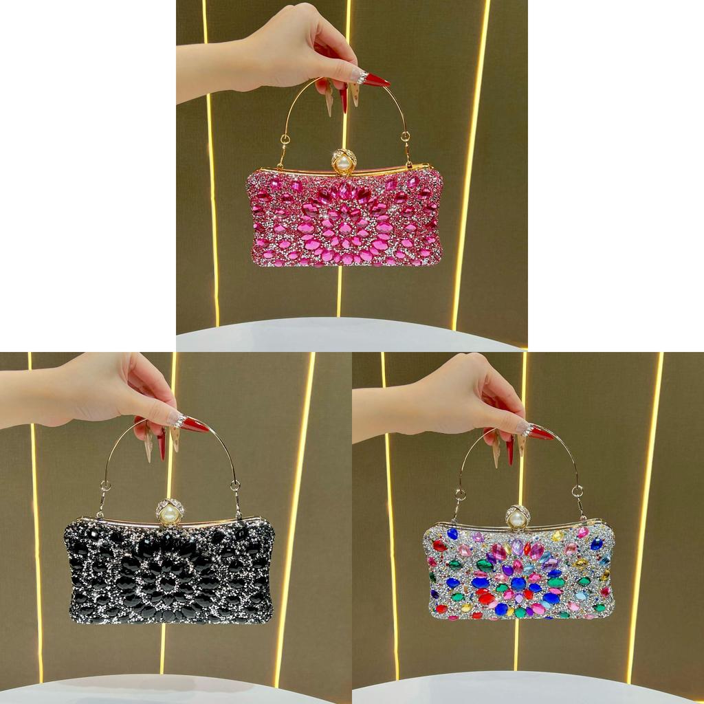 Pochette da sera con decorazione di strass per eventi formali