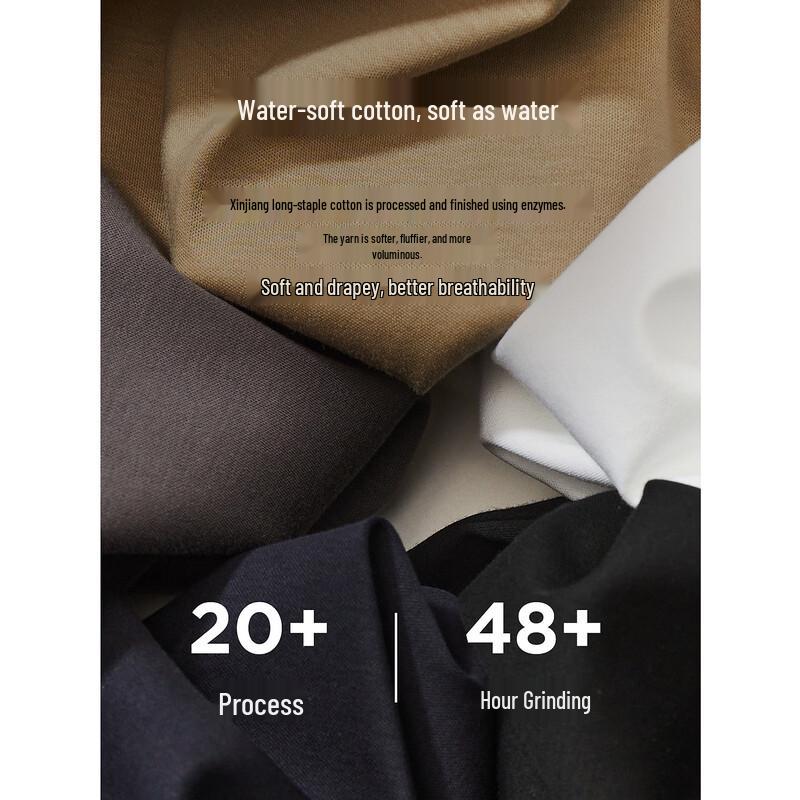 Men's Premium 50S Cotton Crew Neck Long-Sleeve T-Shirt