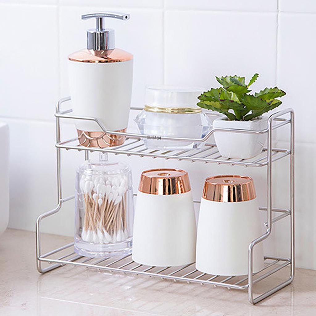 Elegant Sturdy Stainless Steel Desktop Organizers Portable Accessory for Bedroom and Kitchen Clutters Reduction