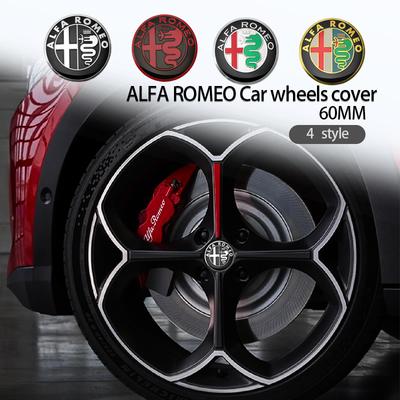 4 stuks 60 mm Auto Styling Wielnaafdop Naafdoppen Badge Accessoires Voor Giulia Stelvio Giulietta 156 159 147 Mito gt