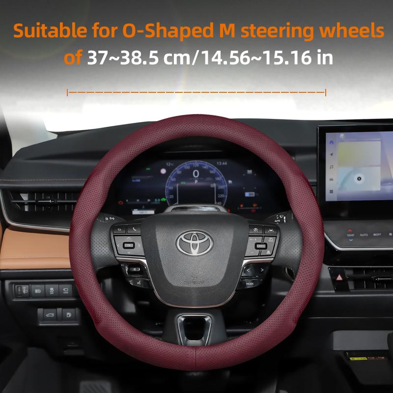 Suitable for Toyota Ultra-Thin Breathable Leather Steering Wheel Cover Suitable for Chr Yaris Auris Rav4 Corolla Hilux Wish Roomy Aqua Prius 30 Probox