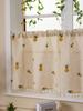 Linen Embroidery Pineapple with Fringe Short Curtain Blockout Curtain Bedroom Floating Window Curtain Kitchen Partition Curtains