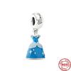 925 Silver   Princess Charm Pendant Fit  Bracelets DIY Women Jewelry Exquisite