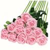 1PC Valentine's Day Wedding Decoration Rayon Flowers Realistic Rose Bouquet With Long Stems For Home Wedding Decoration Party,
