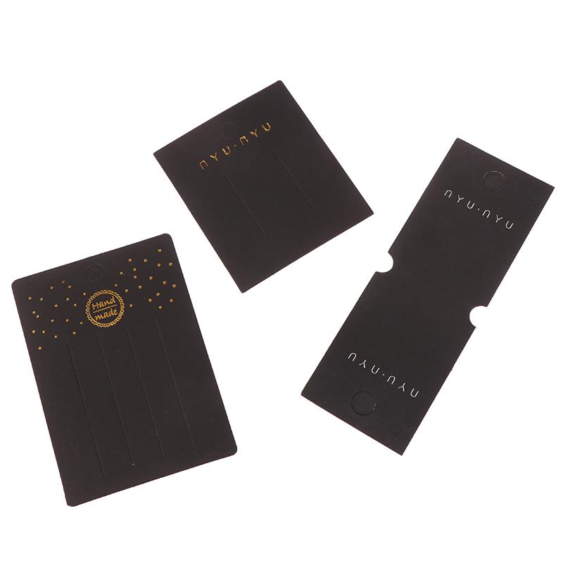 100Pcs Hairclips Hairpin Display Cards Paper Holder For Diy Hair Jewelry Cute Black Packing Labels Retail Hanging Tags