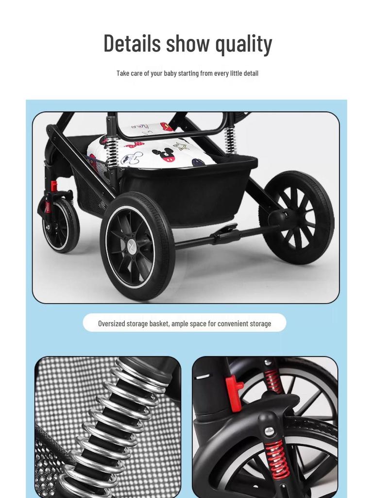 Lightweight Dual-Use Baby Stroller: High Landscape, Convertible, Foldable, & Two-Way.