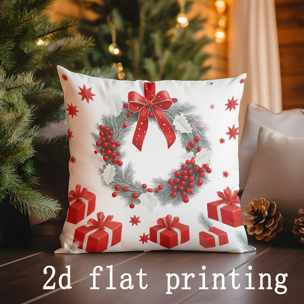 

Домашний Декор Рождественские Праздничные Принты Наволочки с Рисунком Чехол для Подушки Подходит для Дивана Спальни Автомобиля Наволочка 16x16Inch