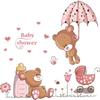 AY7194 Cute Bear Fifth Generation Removable Wall Sticker PVC Transparent Film Printable